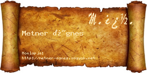 Metner Ágnes névjegykártya