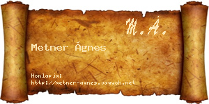 Metner Ágnes névjegykártya