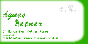 agnes metner business card